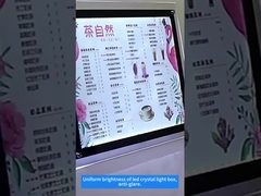 Panel de visualización LED de alto brillo de 24V, caja de luz de cristal A4 con pantalla