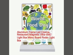 Cuadro de aluminio Led Cinema Restaurante Magnético Ultra delgado Light Box Menú Tablero Cartel Light Box