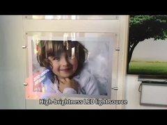 Caja de luz publicitaria LED de cristal acrílico colgante ultra delgado OEM