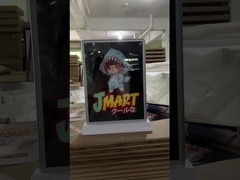 Display de escritorio inalámbrico recargable de doble lado caja de luz publicitaria