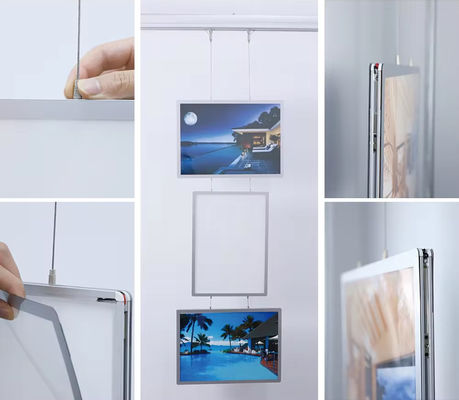 comprar Caja de luz de cristal ultra delgado de aluminio Snap Clip Publicidad retroiluminada Cartel Marco Cajas de luz Fabricación en línea