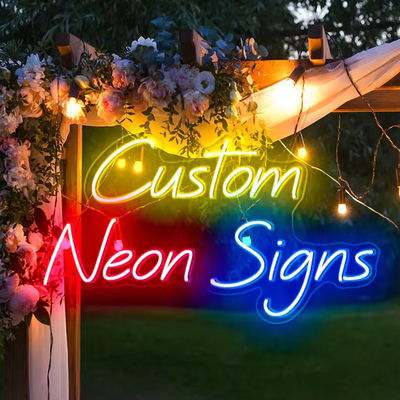 comprar Fuente de luz amarilla naranja verde de banda acrílica de la sala de fiesta Luz de la boda LED Neon Sign Fabricación en línea
