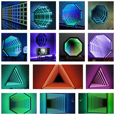 comprar Signo de Neón de Espejo 3D 220V Signo de Neón Cambiante de Color para Área de Entretenimiento Fabricación en línea