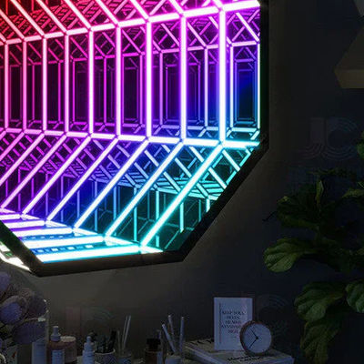 comprar Signo de espejo de neón de vidrio 220V 3D con neón tubo de fiesta LED Neón de banda multicolor Fabricación en línea