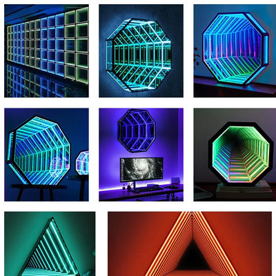 comprar 50000 horas de vida Signo de neón espejo Octagón Infinity Luz de neón LED Fabricación en línea
