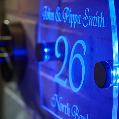 comprar Acrílico retroiluminado 3d LED Acrílico señalización Odm Signo de publicidad exterior Azul Fabricación en línea