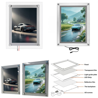 comprar Caja de luz LED de vidrio duradero para publicidad exterior interior Fabricación en línea