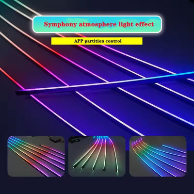 Luces ambientales de automóviles universales 18 en 1 Interior de la atmósfera Rgb Iluminación de estado de ánimo del automóvil