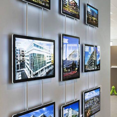 Cajas luminosas de publicidad colgantes verticales horizontales compatibles con RoHS Alto brillo