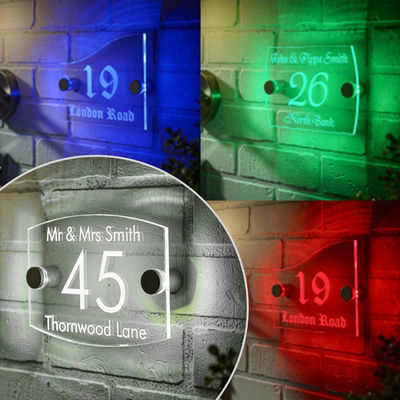 Número de la casa LED señalización de anuncios de acrílico señalización de oficina puerta placa de hotel puerta