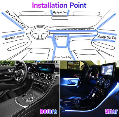 0.6kg Car Ambient Lights 18 en 1 Sinfonía Control de música inalámbrico de la iluminación ambiental del coche