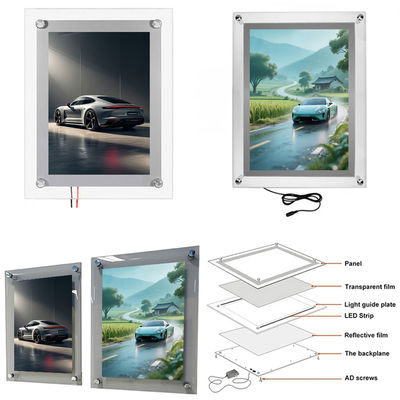 Caja de luz LED de vidrio duradero para publicidad exterior interior